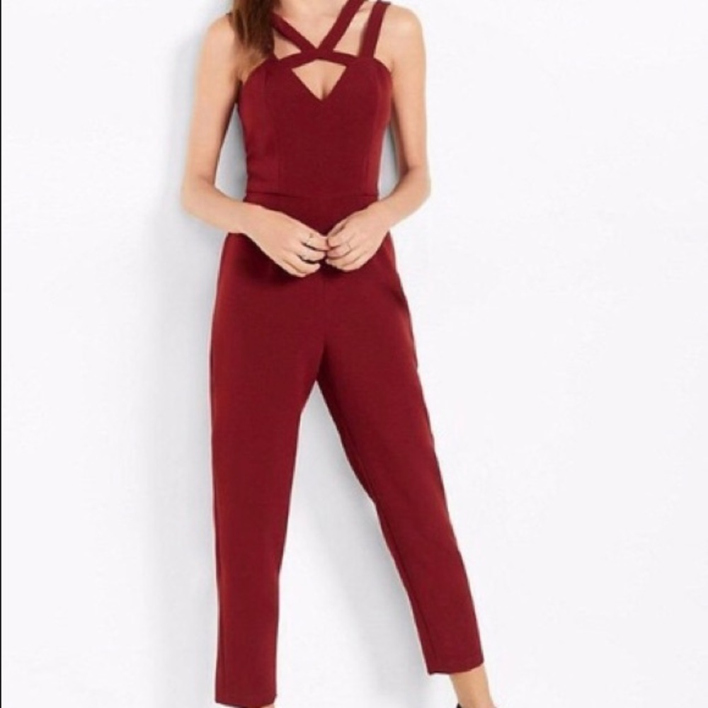 Express maroon jumpsuit